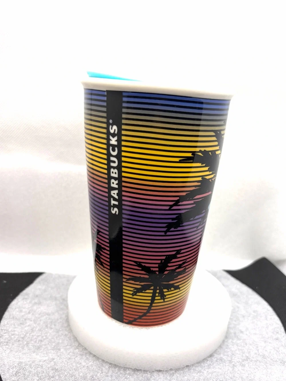 Starbucks FLORIDA Sunset Palm Trees Travel Tumbler Mug 12oz